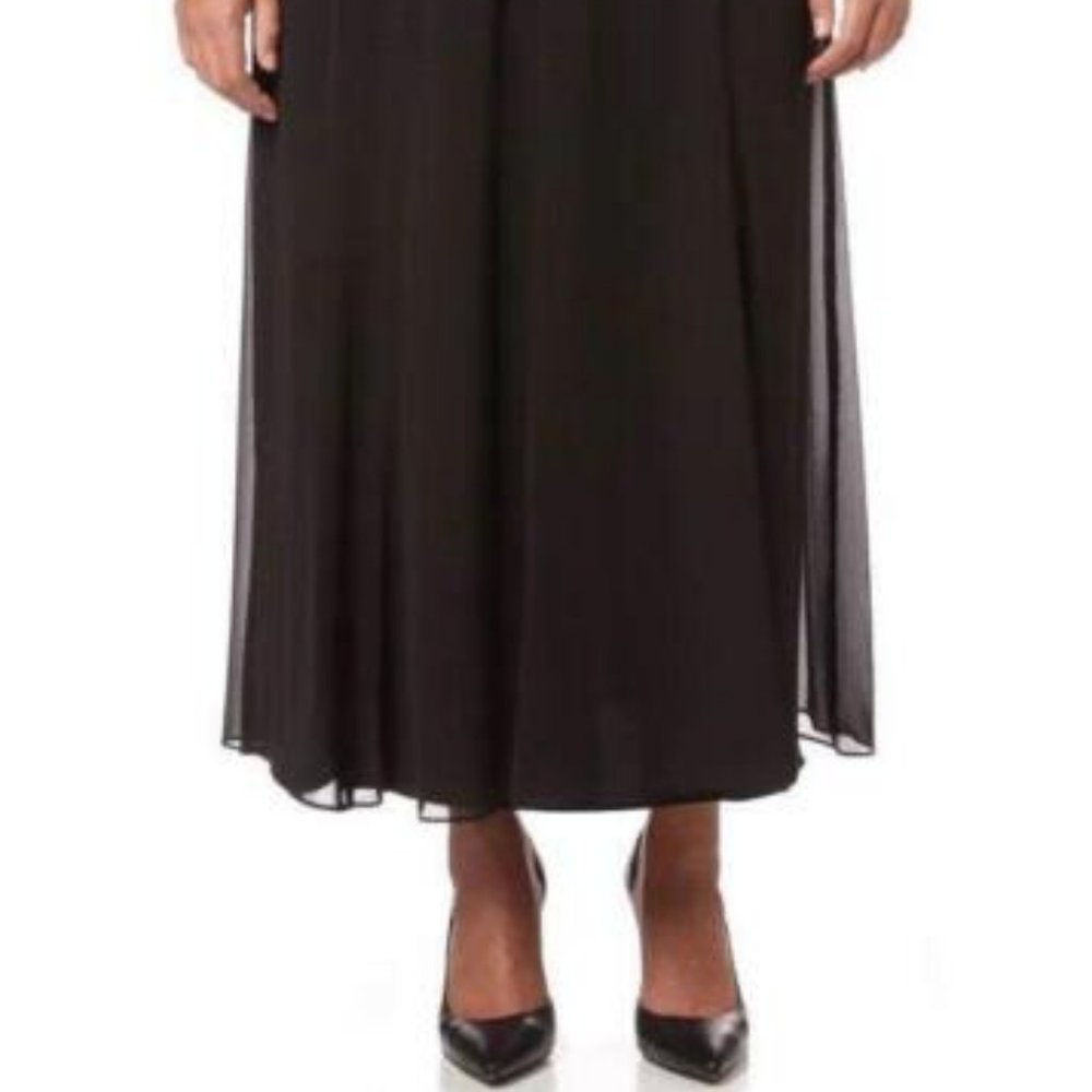 Alex Evenings Tea length black chiffon skirt - 3X